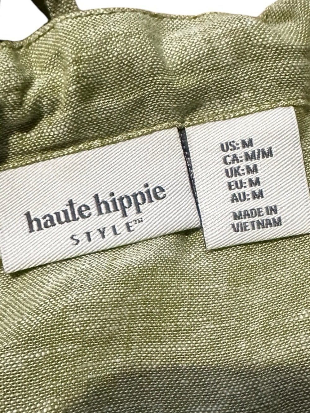 Haute Hippie Linen-Blend Wide-Leg Apron Style Jumpsuit Romper Light Green Sz M - Picture 9 of 11